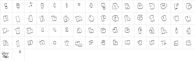spanky  20 second version Regular  glyph index