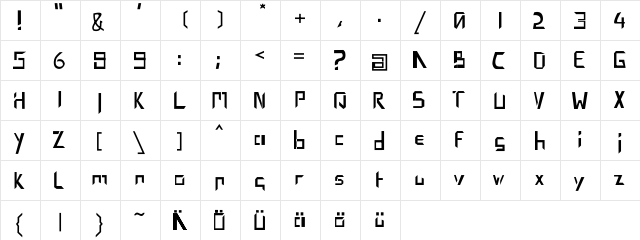 TheChamberScript Regular  glyph index