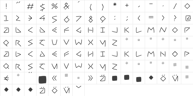 UncialFiftySoft Regular  glyph index