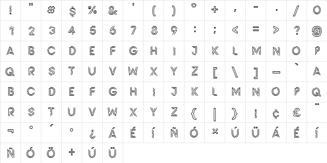 Potra Light Regular  glyph index