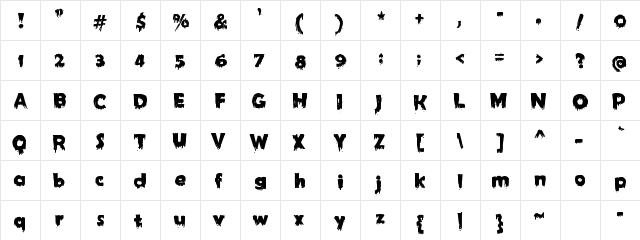 Shocktober Regular  glyph index