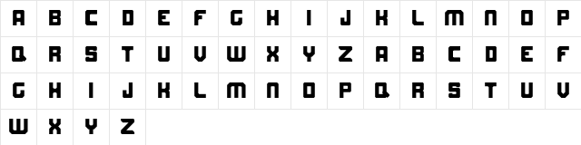 Mordak Regular  glyph index