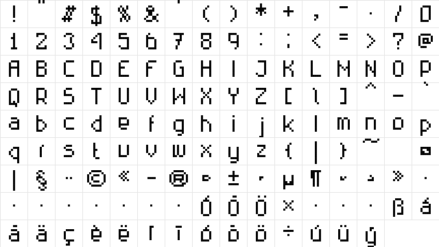 RittswoodTechnical_8 Regular  glyph index
