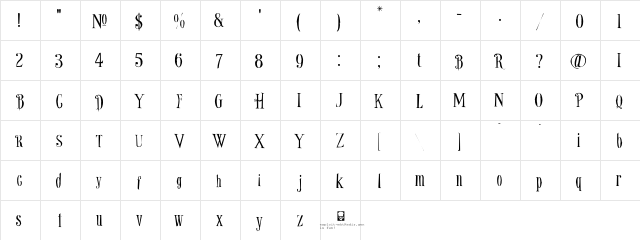 LHF Diploma Regular  glyph index