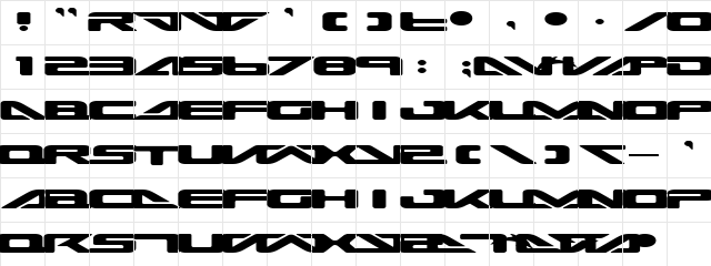 Sea Dog 2001 Expanded Expanded  glyph index