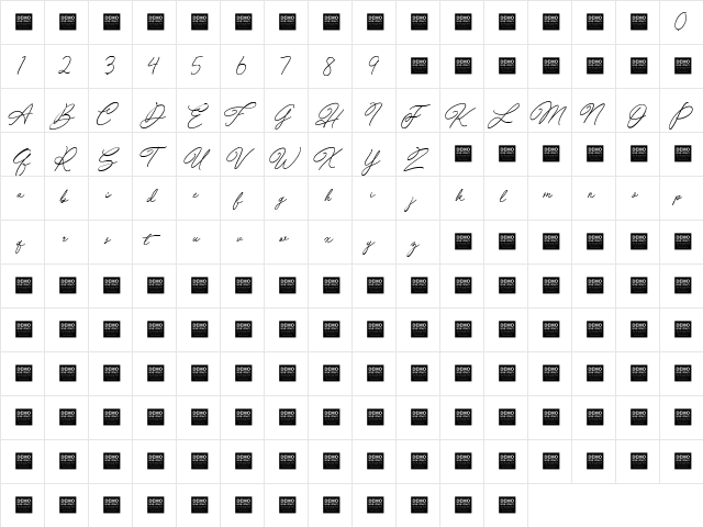 Special Touch Regular  glyph index