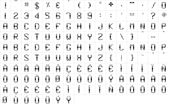 Expanse Regular  glyph index