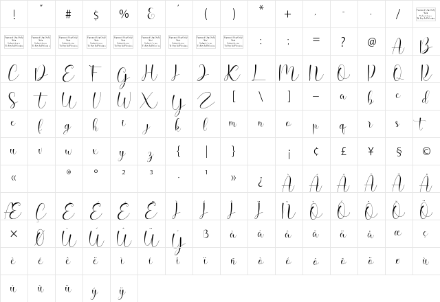 Hello Daisy Regular  glyph index