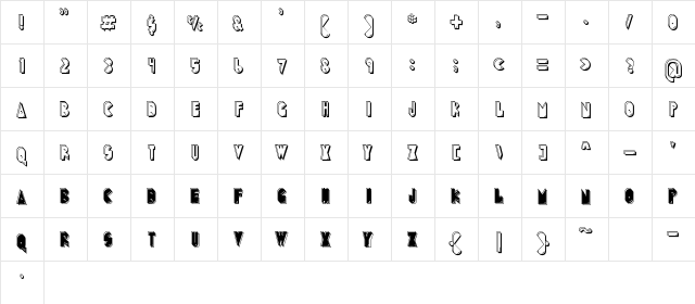 PuckMan Regular  glyph index