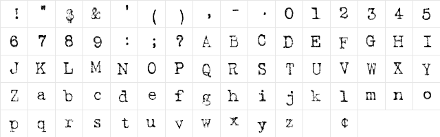 LinenSSK Regular  glyph index