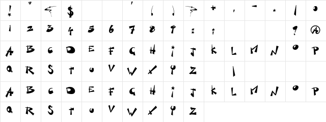Finger Bowl Regular  glyph index