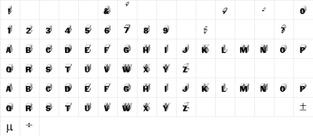 Salter Regular  glyph index
