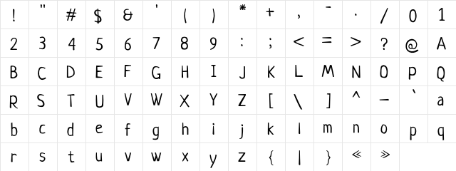 Neucha Regular  glyph index