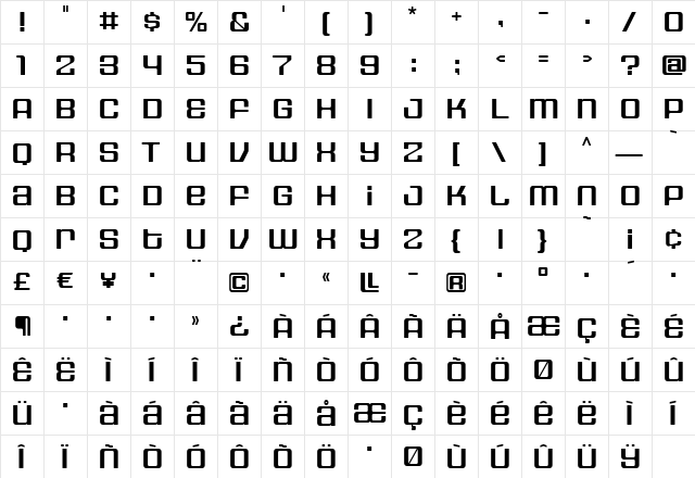 HOUSE3009 Bold  glyph index