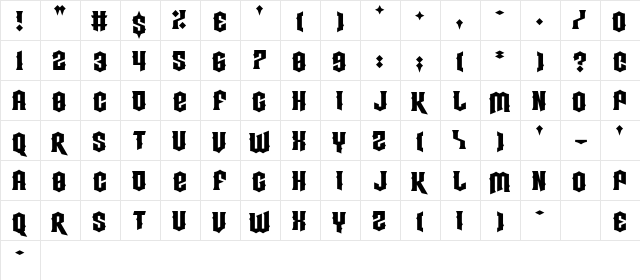 Strings Theory Regular  glyph index