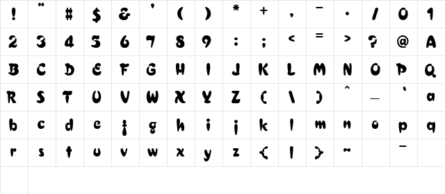 TIFFANY Regular  glyph index