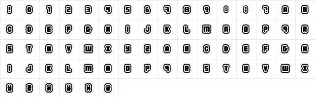 22 03 Regular  glyph index