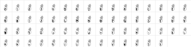 Tropical Fruit Regular  glyph index