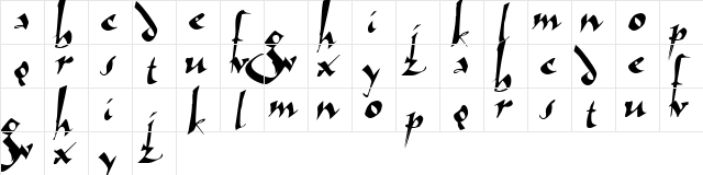 Arthur Regular  glyph index