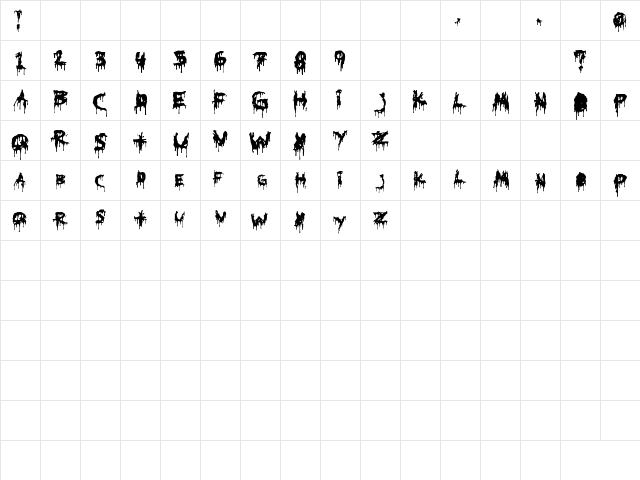 HoMicIDE EFfeCt Regular  glyph index