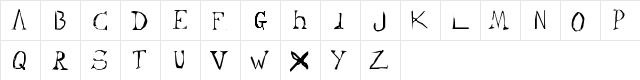 New Regular  glyph index