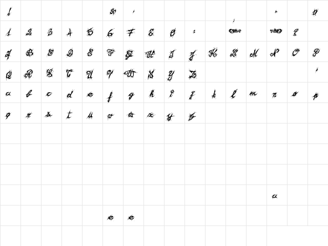<El&Font! Brush> Regular  glyph index