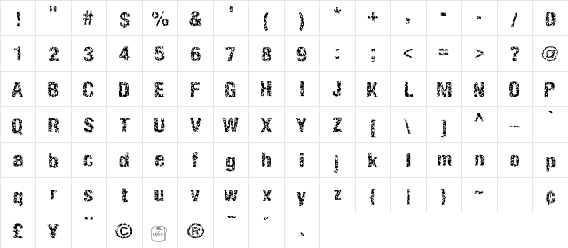 EnemaLight Regular  glyph index