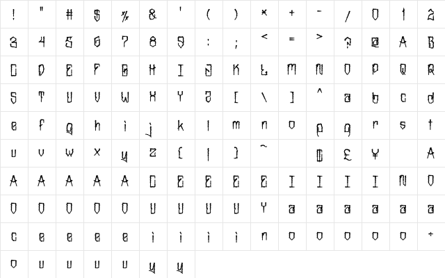 MarkerNo3HUN Rough III Black  glyph index