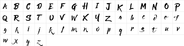 Lucky Dream Demo Regular  glyph index