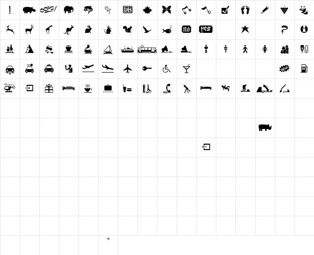MiniPics1 Normal  glyph index