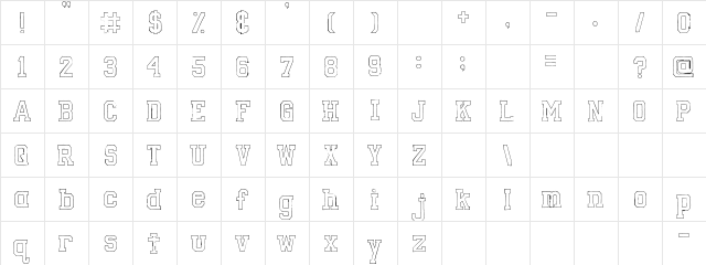 SBC College Daz Block SBC College Daz Block  glyph index