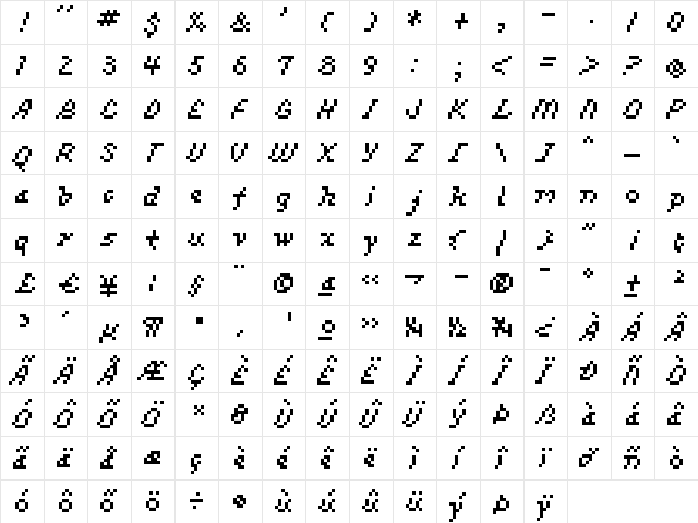 lettau 06_56 Regular  glyph index