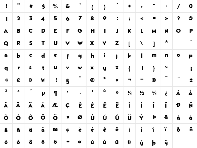 Best Regular  glyph index