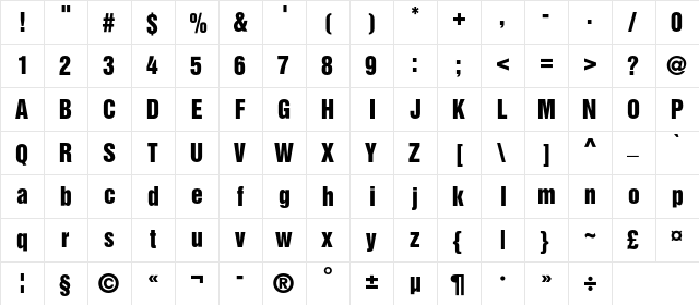 BastionKontrastAltC Regular  glyph index