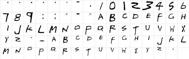 Gregor Miller's Friends Font Regular  glyph index
