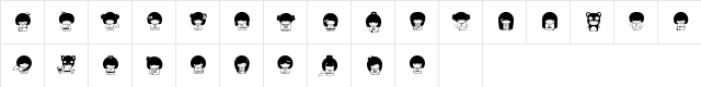 Kokeshi Regular  glyph index