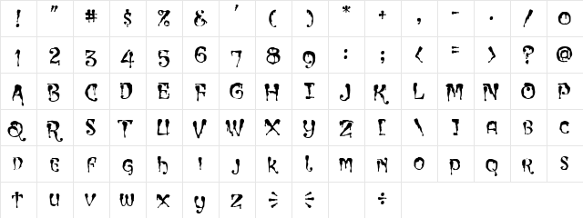 CC Incy Wincy Spider Medium  glyph index