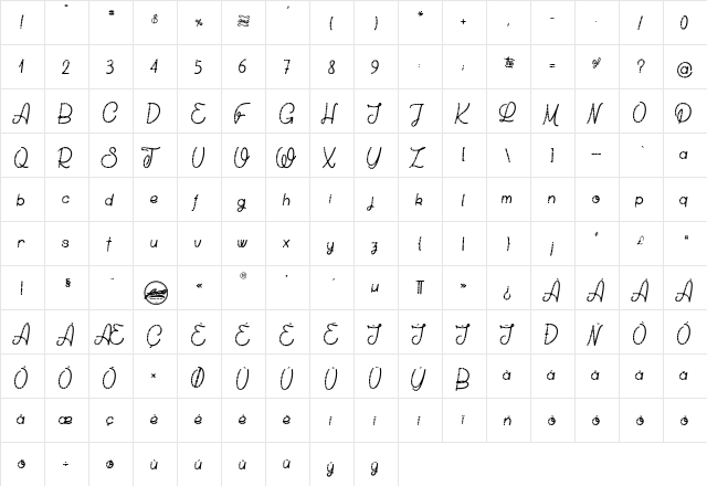 Chicken Socks1 Regular  glyph index