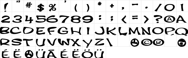 PHat Regular  glyph index