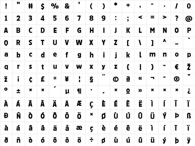 GovanThree-Regular Regular  glyph index