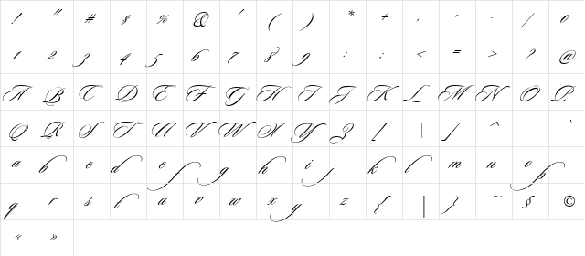 Ceremonious Three Regular  glyph index