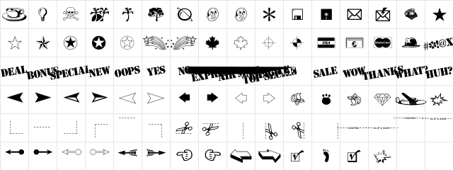 MiniPics Classic  glyph index