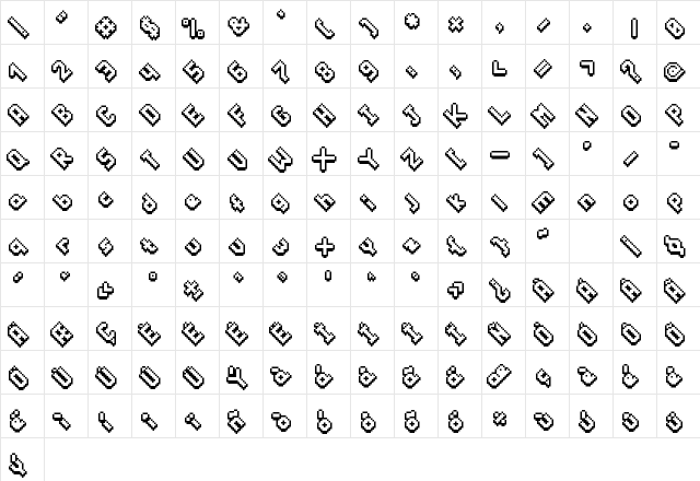 Plonbic Medium  glyph index