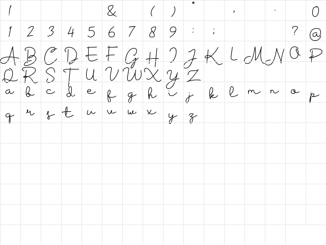 Housttik Personal Use Regular  glyph index