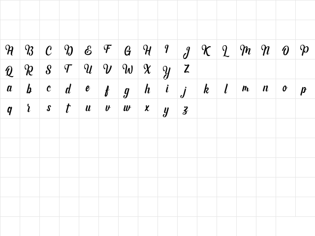 Andhyta Regular  glyph index