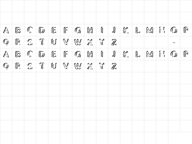 Punched Stub Regular  glyph index