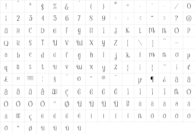 Strawberry Whipped Cream Regular  glyph index