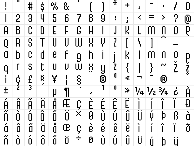 FFF Majestica Extended Regular  glyph index