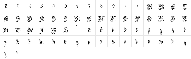 pf_dragon_Magdeburg Regular  glyph index