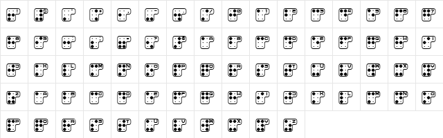 Brailler V2 Light Regular  glyph index